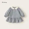 Ropa para Niños Bangxuan Otoño Nuevos Estilos Vestido de Muñeca Niñas Bebé Falda de Cuadros Falda Infantil Vestidos de Manga Larga para Niñas