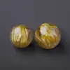Cuentas sueltas de cuarzo rutilado dorado natural 7A, pulsera de una sola cuenta de cuarzo rutilado para hombres y mujeres, accesorios de cuentas DIY para collares y joyería