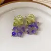 Pendientes Colgantes de Flor de Diamante Incrustado con Aguja de Plata y Borla, Pendientes de Moda, Dulces y Versátiles, Lujo Accesible y Pendientes de Gama Alta para Mujer