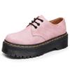 Botas cortas Epiden 1461 de cuero genuino con suela gruesa y tres agujeros para mujer, estilo británico, estilo informal, con punta redonda y plataforma para estudiantes.