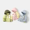 Conjunto de dos piezas cortavientos para bebé niño primavera y otoño, chaqueta con capucha para bebé, ropa de otoño para niños y niñas, comercio exterior