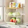 Prateleira de Armazenamento para Mesa, Aparador para Sala de Estar, Organizador em Camadas para Lanches e Copos de Água, Cesta de Armazenamento para Frutas e Vegetais de Cozinha