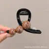 Pin de tiburón girly estilo universitario con lazo de alto valor en la parte posterior de la cabeza, pin de tamaño mediano, pasador de pelo con cuentas coreanas
