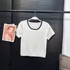[Em Estoque] Top Curto Slim Fit de Verão, Suéter de Tricô Fino de Seda Gelada Estilo Coreano para Mulheres