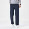 Calça esportiva grossa de outono para homens, calça comprida casual, calça de moletom de algodão tricotado com perna reta para corrida, calça casual tricotada