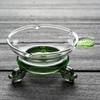 Soporte de pantalla de filtro de té de vidrio hecho a mano para ceremonia del té, grifo de borosilicato alto, filtro de té con fugas, separador de agua de té, juego de té de vidrio