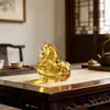 Pet de Chá de Vidro Zibo Cavalinho Pequeno Decoração Criativa para Mesa de Chá Ornamento de Vidro Artesanato Requintado para Cerimônia do Chá Presente Decoração Feita à Mão