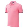 Camisa Polo Listrada Tingida na Fiação com Íon de Gelo e Espiga de Trigo Tridimensional, de Alto Padrão, Pedido de Uniforme de Trabalho de Verão, Uniforme de Fábrica, Camisa Cultural