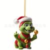 Nuevo 2024 Grinch de Pelo Verde Acrílico Plano Colgante de Decoración Navideña Decoración de Árbol de Navidad