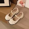 Zapatos Mary Jane ligeros de estilo francés para mujer, nuevos otoño 2026 tacones altos gruesos vintage para combinar con faldas, zapatos pequeños de cuero