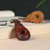Sándalo Tallado Año Zodiacal Dragón Ruyi Cadena para Teléfono Colgante Llavero Colgante Creativo para Coche Pequeño Regalo