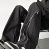 Pantalones vaqueros negros estilo high street americano para hombre, diseño personalizado de nicho, rectos acampanados, modernos, para Instagram