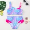 2027 Comercio Exterior Transfronterizo Conjunto de Playa para Niñas de un Hombro con Estampado de Escamas de Pez Nuevo Traje de Baño de Dos Piezas para Niñas Ropa de Baño para Niños
