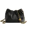 Bolso de nicho versátil tipo ins para mujer 2024 nuevo bolso de cubo retro de moda bolso de mensajero con cadena de alta calidad de Corea del Sur