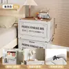 Mesa de Cabeceira, Armário de Armazenamento Pequeno Moderno Simples Estilo Industrial Plástico para Quarto, Rack de Armazenamento Simples de Cabeceira, Armário de Cinco Gavetas