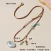 Nuevo cordón de cuero encerado estilo retro minimalista chino tejido a mano cordón para collar de múltiples tesoros cordón para colgar colgante de ágata y jade