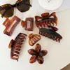 Set de Pinzas para el Cabello de Color Carey de Alta Gama, Pinza de Tiburón Grande, Pasador Cuadrado, Pasador para la Parte Posterior de la Cabeza, Accesorio para el Cabello para Mujeres