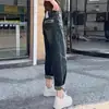 Jeans Harem Retrô Estilo Hong Kong Plus Size de Cintura Alta para Mulheres, Outono 2025, Elástico, Cobre o Quadril, Calça Dad Emagrecedora