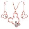Acessórios novos transfronteiriços colar de diamantes feminino design de nicho fresco fofo conjunto de brincos e colar atacado