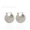 Pendientes Distintivos de Bola Pequeña de Diamante Diseño de Corea del Sur Pendientes de Viento Frío Europeos y Americanos Pendientes Completos de Diamante de Plata 925