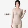 Ropa interior térmica calefactable de grafeno para mujer con almohadillas en el pecho, top sin costuras para otoño e invierno, capa base térmica