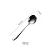 Colher de Aço Inoxidável 1012 com Cabo Liso, Faca e Garfo para Bife, Colher Redonda Simples Espessa para Uso Doméstico, Talheres Ocidentais para Mexer Café