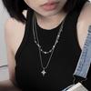 Nuevo Collar de Estrella de Cuatro Hombres Apilado de Doble Capa para Mujer Personalidad Diseño Nicho Sentido Accesorios Dulce Cool Chica Picante Collar Combinable