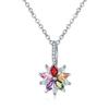 Colar de tendência feminina AliExpress transfronteiriço europeu e americano moda coreana temperamento cor de flor de platina corrente de diamante outlet de fábrica