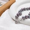 Collar de Perlas de Imitación Estilo Francés para Primavera y Verano con Incrustaciones de Circonita, Cadena Ligera de Lujo para la Clavícula, Encantador Clásico Francés para Banquetes y Vacaciones