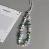 Nueva Cadena de Teléfono Móvil con Cuentas Accesorios de Hueso de Pescado Azul Pequeño Cordón para Teléfono Móvil Cuerda Azul Claro para Teléfono Móvil Transfronterizo
