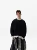 Suéter de punto para hombre con diseño de cárdigan falso de dos piezas, estilo coreano perezoso, nuevo para Otoño e Invierno 2025, top holgado