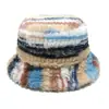 Sombrero de Pescador Dopamina Colorido Rayado Tie-Dye Degradado Cálido de Invierno para Mujer 2026 Otoño/Invierno