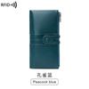 Cartera de mujer con cepillo antirrobo RFID transfronterizo, de cuero encerado al aceite, con doble cremallera, estilo retro europeo y americano.
