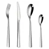 Amazon Cross Talheres Ocidentais de Aço Inoxidável Cor Dourada Revestida de Titânio Faca de Bife Garfo Colher Conjunto de Quatro Peças Conjunto em Caixa de Presente