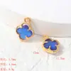 Pingente de Flor de Quatro Pétalas de Vidro Cristal com Fundo Dourado Colorido Pingente de Flor de Trevo de Quatro Folhas Acessórios para Pulseira Colar DIY Atacado