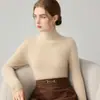 Suéter de punto de alta gama transfronterizo otoño/invierno 2026 para mujer, con cuello semi-alto, diseño acanalado, corte ajustado y estilo versátil como capa base.