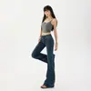 Jeans acampanados de talle bajo estilo retro americano 2026, corte ajustado, ligeramente elásticos, versátiles, pantalones largos para mujer, longitud extendida