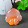 Flor de jade dorado de Xinjiang collar colgante Dudu pez colgante Garra de conejo de jade Garra estilo étnico cadena de suéter accesorios