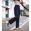 Comércio exterior Wish Novo estilo europeu americano moderno esportivo versátil multi-bolsos cordão carga perna reta calças femininas peça única atacado