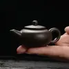 Mini Tetera de Arcilla Morada con Spray de Humo, Tetera Especial de Punta de Dedo para Tazas de Té con Leche, Adorno de Mascota de Té, Tetera con Asa del Fabricante