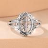 Anillo Cruz Hueco Tridimensional de Encaje Blanco K+ Oro Rosa de Aliexpress Personalizado Retro Más Fácil de Combinar Anillo de Venta Caliente