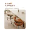 Silla de comedor de lujo ligero de alta gama para apartamentos de alquiler, silla de tocador simple de arte de hierro estilo italiano, taburete con respaldo para mesa de comedor en casa