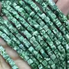 Punto Verde Piedra Natural Cubos Cuadrados de 4X4Mm Aproximadamente 380Mm/Hilo