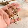 Brincos Triangulares Criativos Retrô Europeus e Americanos para Mulheres, Modernos e Simples, Brincos Personalizados Banhados a Cobre Ouro Real, Joias de Brincos Geométricos
