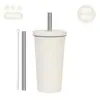 2026 Nuevo Modelo Taza con Popote de Acero Inoxidable de 500ml Taza con Popote para Té de Burbujas 316L Vacío Doble Capa Taza de Agua con Popote