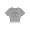 Camiseta Negra de Hombros Caídos con Cuello Redondo y Mangas Cortas para Mujer, Nuevo Estilo de Verano, Diseño de Lazo de Nicho, Crop Top Corto para Mujer