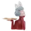 Figura Decorativa Boneca com Bandeja Resina 24cm x 18cm x 32cm - Wolff