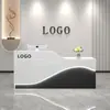 Mostrador de caja registradora pequeño mate para salón de belleza mesa de bar comercial simple moderna recepción de recepción de empresa