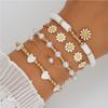 Joia Transfronteiriça Europeia e Americana Pulseira de Contas Floral Boêmia Conjunto Pulseira de Pérolas Margarida de Verão Pulseira