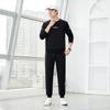Roupas esportivas masculinas calças cropped terno primavera e outono novo suéter de gola redonda camiseta com calças casuais conjunto de duas peças